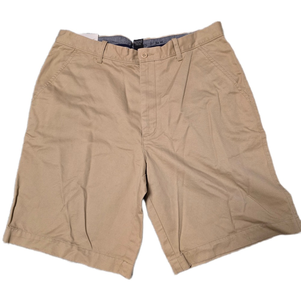 Madison‎ Mens 34W Britkhaki Shorts Casual Everyday Cotton Blend Flat Front (C)
